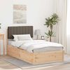 vidaXL Bed Frame with Upholstered Headboard Taupe 100 x 200 cm