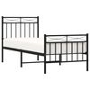 vidaXL Metal Bed Frame without Mattress with Footboard Black 80x200cm