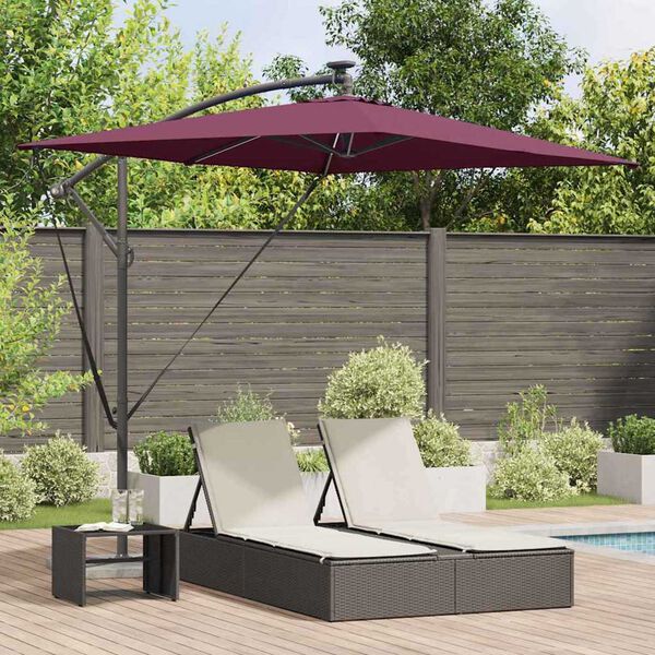 vidaXL Cantilever Banana Parasol Bordeaux red 294 x 200 x 254 cm
