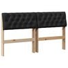 vidaXL Upholstered Headboard Black 160 cm Solid Pine Wood