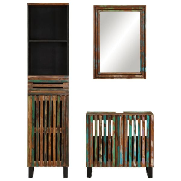 vidaXL 3 Piece Bathroom Furniture Set Solid Wood Acacia