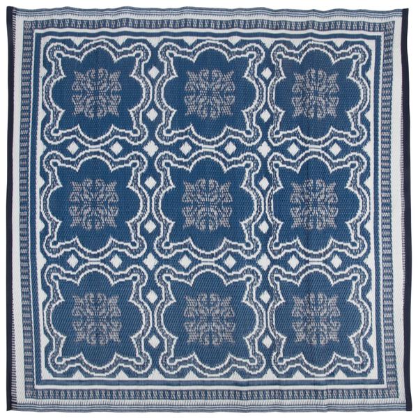 Esschert Design Outdoor Rug 151.5 cm Blue and White OC23