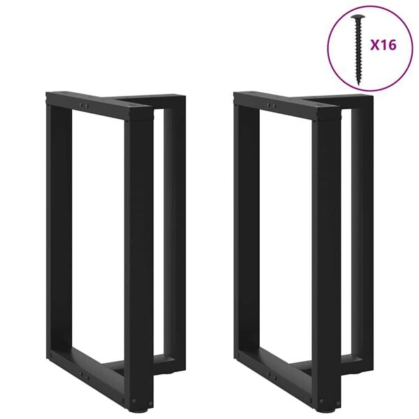 vidaXL Bar Table Legs T-Shaped&nbsp;2 pcs Black 60x35x(90-91) cm Steel