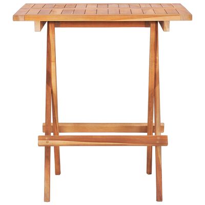 vidaXL Folding Bistro Table 60x60x65 cm Solid Teak Wood