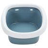vidaXL Cat Litter Tray White and Blue 58x39x17 cm PP