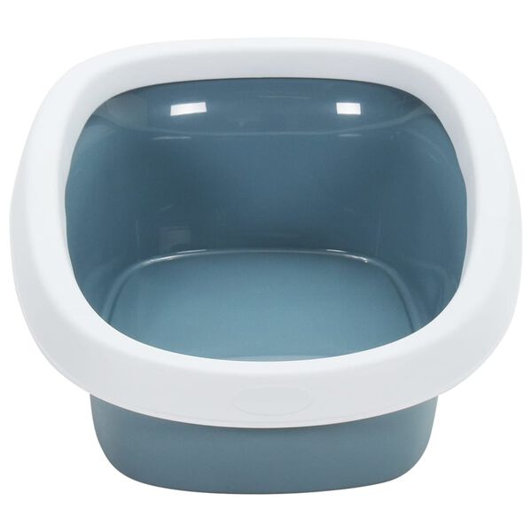 vidaXL Cat Litter Tray White and Blue 58x39x17 cm PP