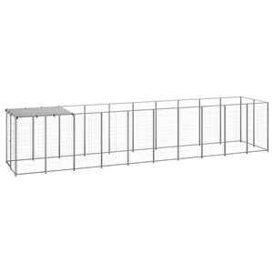 vidaXL Dog Kennel Silver 6.05 m&sup2; Steel