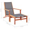 Garden Chair with Footrest Grey Solid Eucalyptus Wood and Textilene