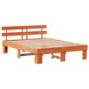 vidaXL Bed Frame with Headboard Wax Brown 150 x 200 cm Solid Pine Wood