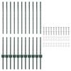 vidaXL Fence Post 11 pcs Green 100 cm Steel