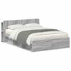vidaXL Bed Frame with Storage Grey Sonoma 140 x 190 cm Engineered Wood