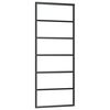 vidaXL Sliding Door with Hardware Set Black 76x205 cm ESG Glass