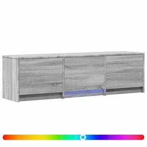 vidaXL TV Cabinet with LED 140x34x40 cm Grey Sonoma Engineered Wood