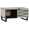 vidaXL Coffee Table Beige and Black 80 x 50 x 40 cm Solid Acacia wood