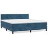 vidaXL Box Spring Bed with Mattress Dark Blue 180x200 cm Velvet