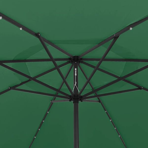 vidaXL Garden Parasol with LED Lights 400 cm Green