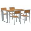 vidaXL Garden Dining Set 5 pcs Grey Solid Acacia Wood