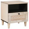 vidaXL Bedside Cabinet 2 pcs Beige 40 x 33 x 46 cm Solid Acacia wood