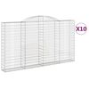 vidaXL Arched Gabion Baskets 10 pcs 300x30x160/180 cm Galvanised Iron