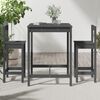 vidaXL 3 Piece Garden Bar Set Grey Solid Wood Pine