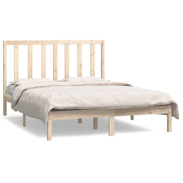 vidaXL Bed Frame without Mattress 140x190 cm Solid Wood Pine