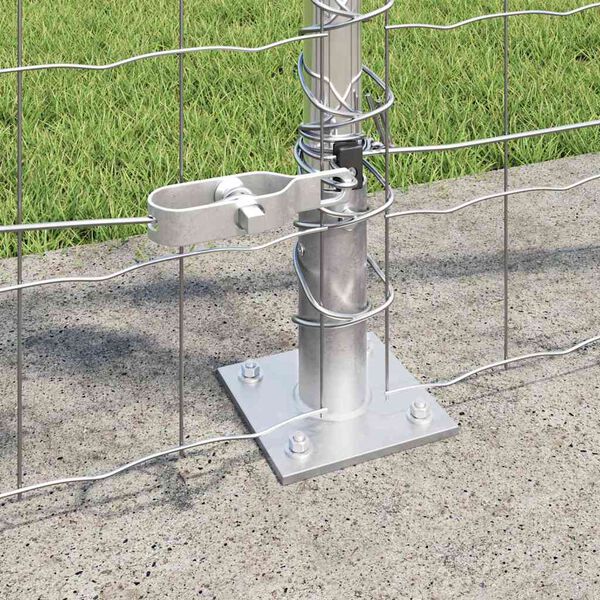 vidaXL Fence with Post Silver 0.8 x 25 m Steel