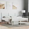 vidaXL Metal Bed Frame without Mattress with Footboard White 140x190cm