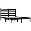 vidaXL Bed Frame without Mattress Black Solid Wood 200x200 cm (810041+818444)