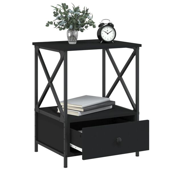 vidaXL Bedside Tables 2 pcs Black 50x41x65 cm Engineered Wood