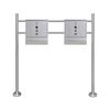 Double Mailbox on Stand Stainless Steel