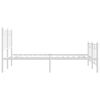 vidaXL Metal Bed Frame without Mattress with Footboard White 140x200cm
