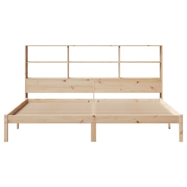 vidaXL Bookcase Bed without Mattress 200x200 cm Solid Wood Pine