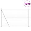 vidaXL Fence with Posts Silver 1.6 x 10 m Steel