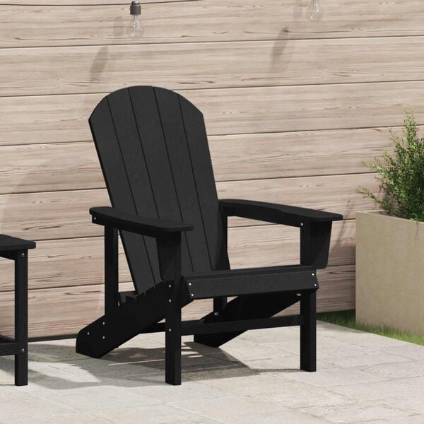 vidaXL Adirondack Chair Black 82 x 74 x 92 cm HDPE