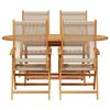 vidaXL Garden Dining Set 5 pcs Beige Solid acacia wood and poly rattan