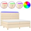 vidaXL Box Spring Bed with Mattress&LED Cream 200x200 cm Fabric