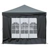 vidaXL Folding Party Tent with Sidewalls Black 3x6 m