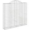 vidaXL Arched Gabion Basket 200x50x180/200 cm Galvanised Iron