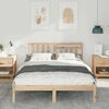 vidaXL Bed Frame with Headboard Brown 120 x 190 cm Solid Pine Wood