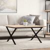vidaXL Coffee Table X-Frame 90x90x45 cm Solid Wood Pine and Steel