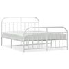 vidaXL Metal Bed Frame without Mattress with Footboard White 140x200cm