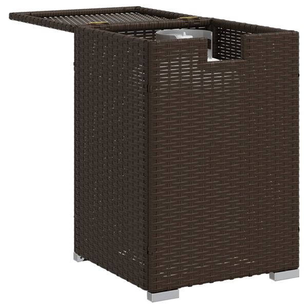 vidaXL Propane Tank Cover Table Brown 40x40x60 cm Poly Rattan