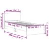 vidaXL Bed Frame without Mattress with Headboard Concrete Grey 90x200 cm