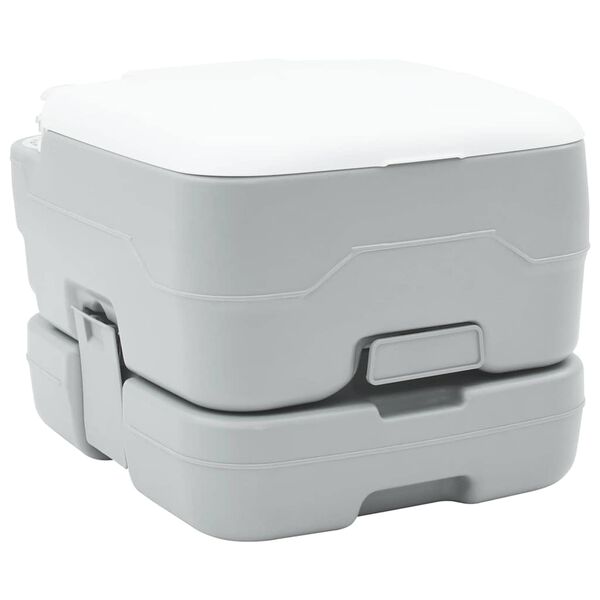 vidaXL Camping Toilet Grey and White 41.5 x 36.5 x 30 cm Polyethylene