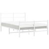 vidaXL Metal Bed Frame without Mattress with Footboard&nbsp;White 140x190cm