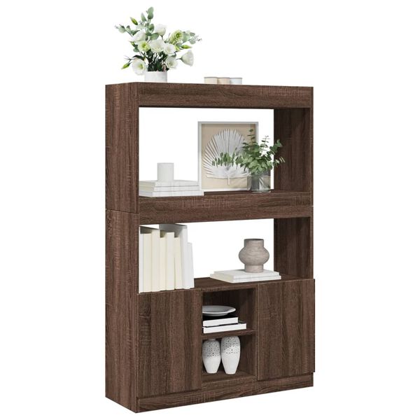 vidaXL Highboard&nbsp;Brown Oak 92x33x140 cm Engineered Wood