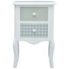 vidaXL Bedside Cabinet White and Grey 43x32x65 cm MDF
