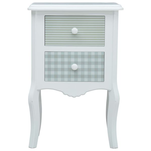 vidaXL Bedside Cabinet White and Grey 43x32x65 cm MDF