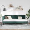 vidaXL Corner Bed Frame Dark Green 90 cm x 190 cm Velvet