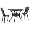 vidaXL Garden Table Set 3 pcs Black Cast Aluminium
